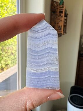 Small Blue Lace Agate Crystal Tower
